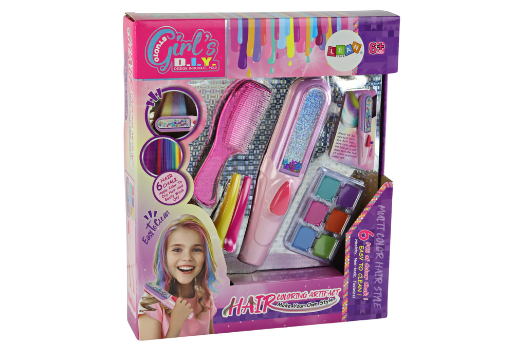 Plaukų priežiūros rinkinys vaikams leantoys hair painting set beauty set accessories, 1 vnt.