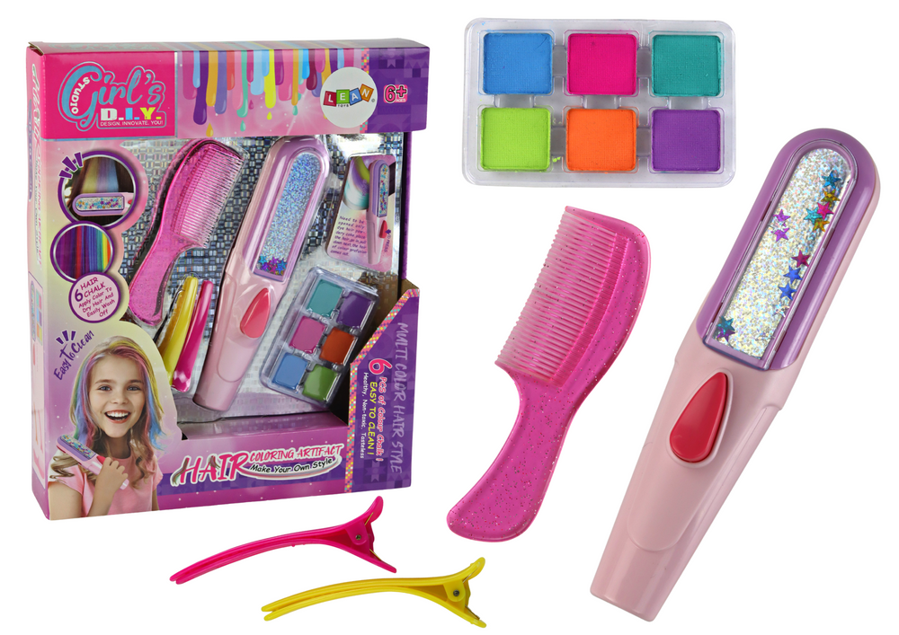 Plaukų priežiūros rinkinys vaikams leantoys hair painting set beauty set accessories, 1 vnt.