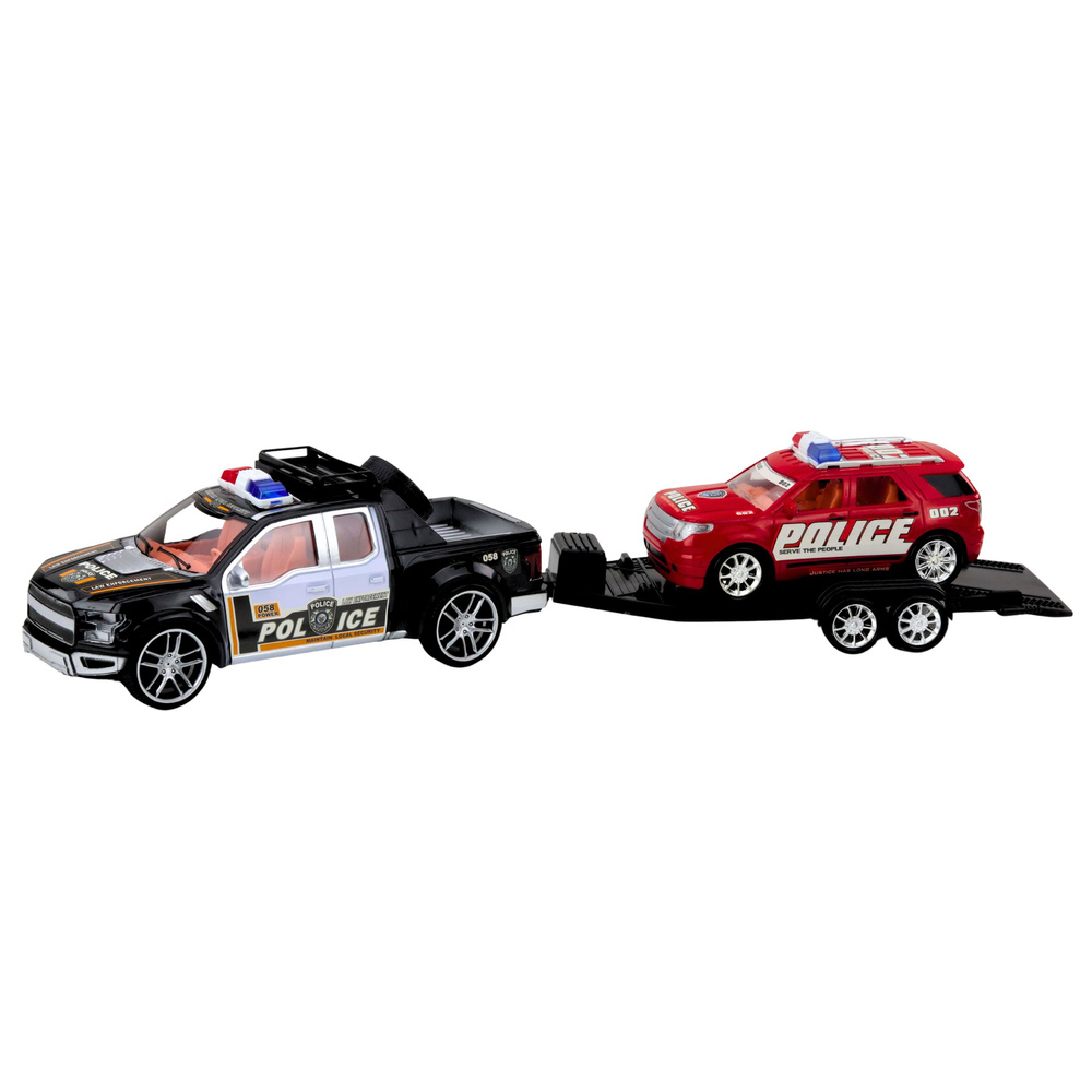 Policijos visureigis su vilkiku ir patruline mašina, 60x11.5x10.5 cm 1