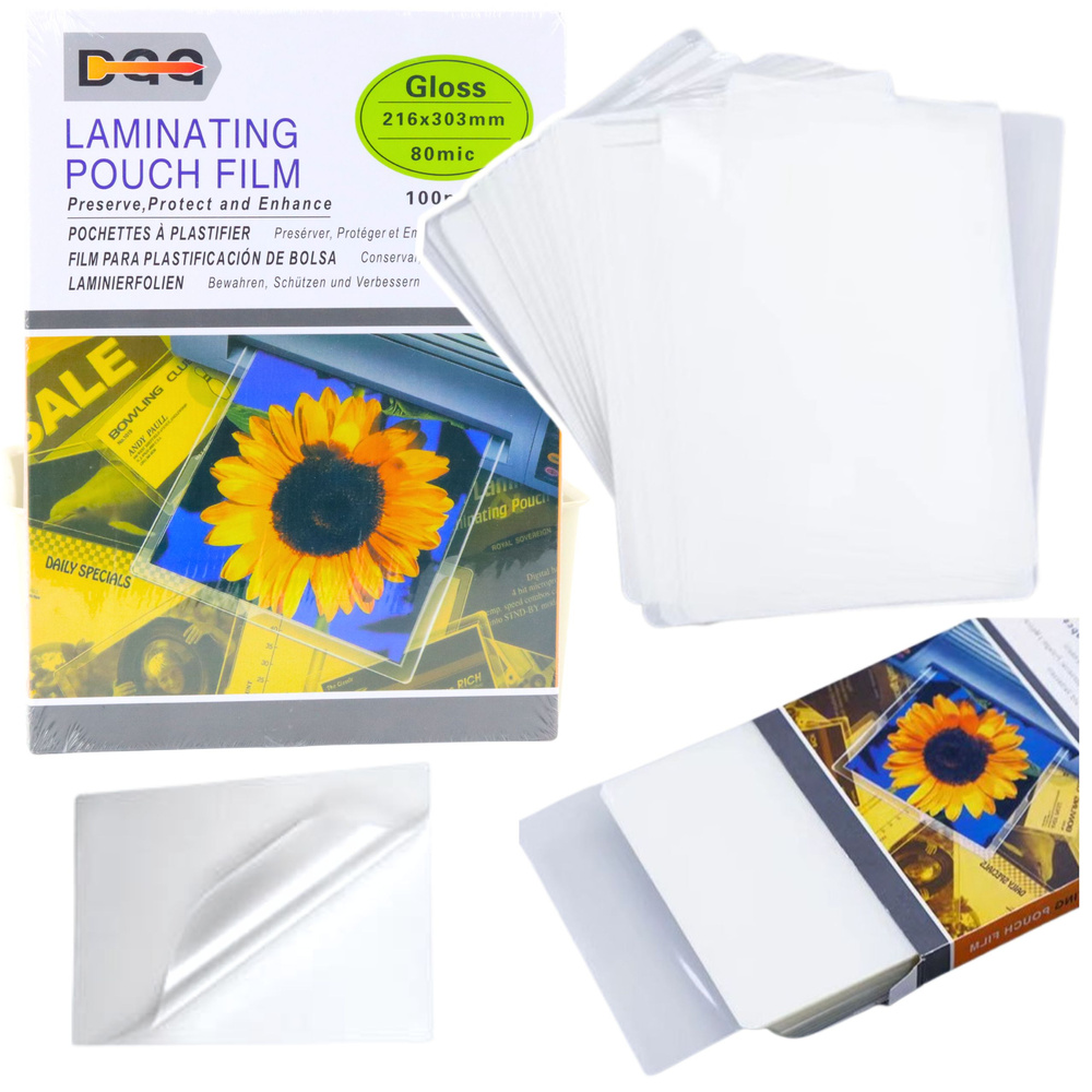 Blizgi laminavimo plėvelė dqa a4 216x303 mm 80 mikronų, 100 vnt.