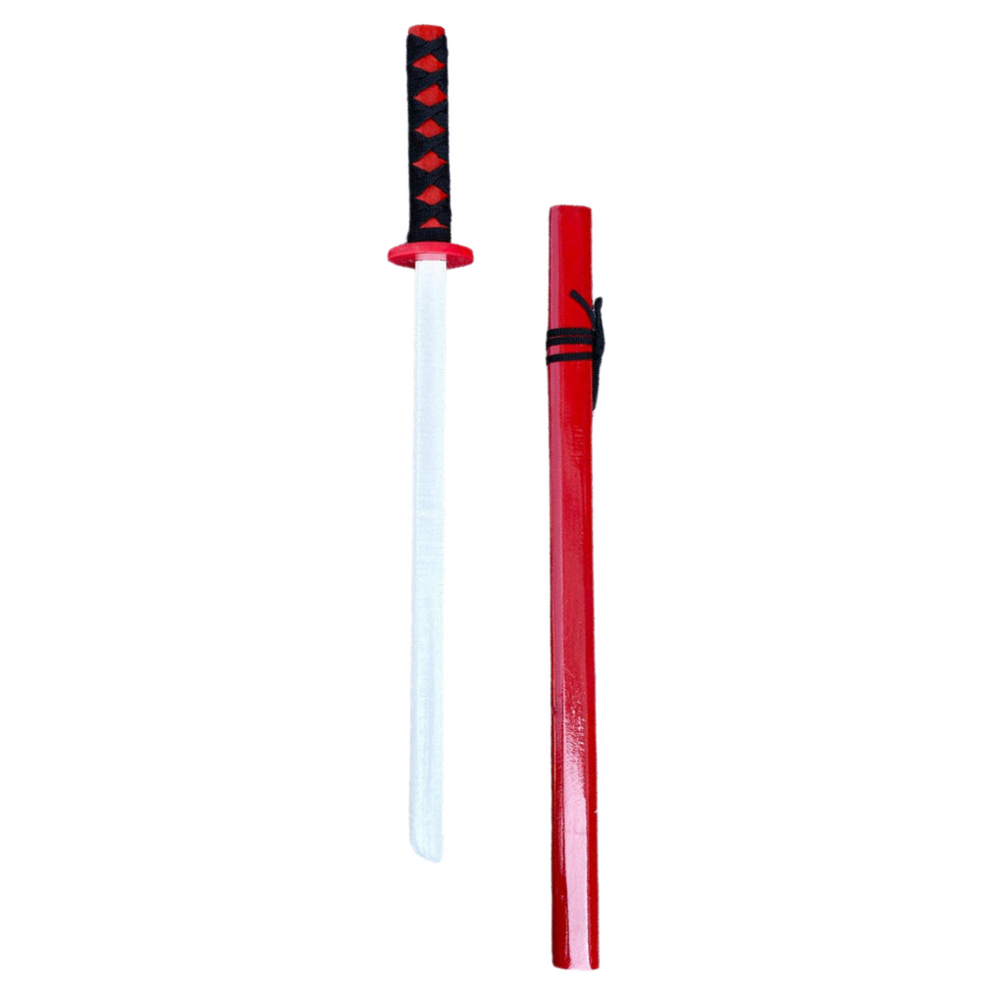 Medinė treniruočių katana su apvalkalu, 70 cm, raudona