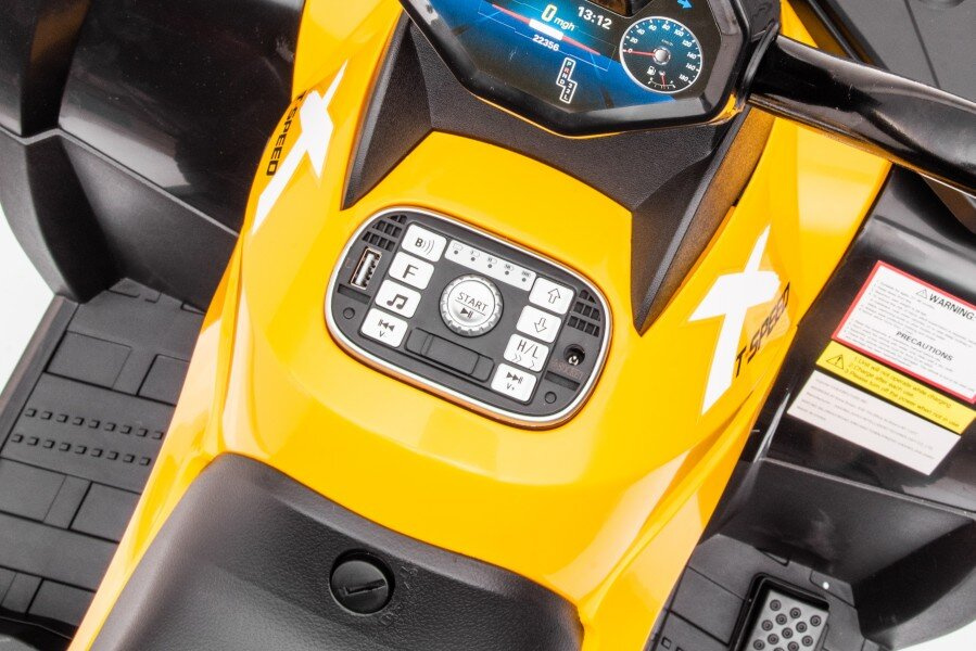 Vaikiškas geltonas elektrinis keturratis quad s615 24v