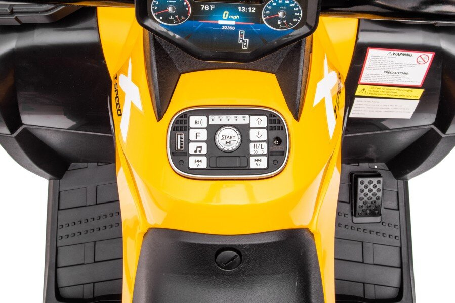 Vaikiškas geltonas elektrinis keturratis quad s615 24v