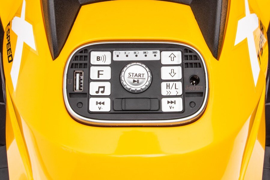 Vaikiškas geltonas elektrinis keturratis quad s615 24v