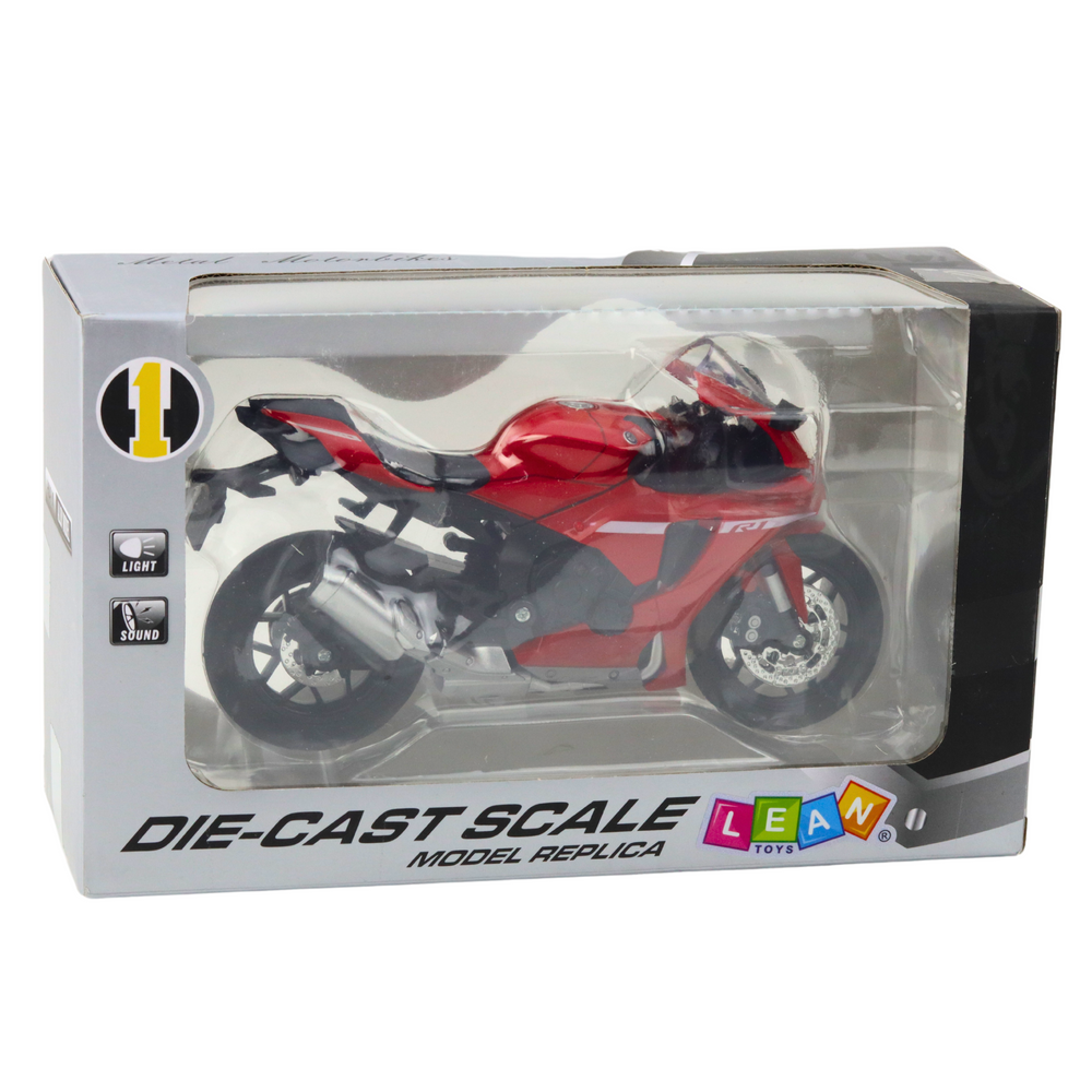 Sportinis motociklas metalinis raudonas r1 1:12