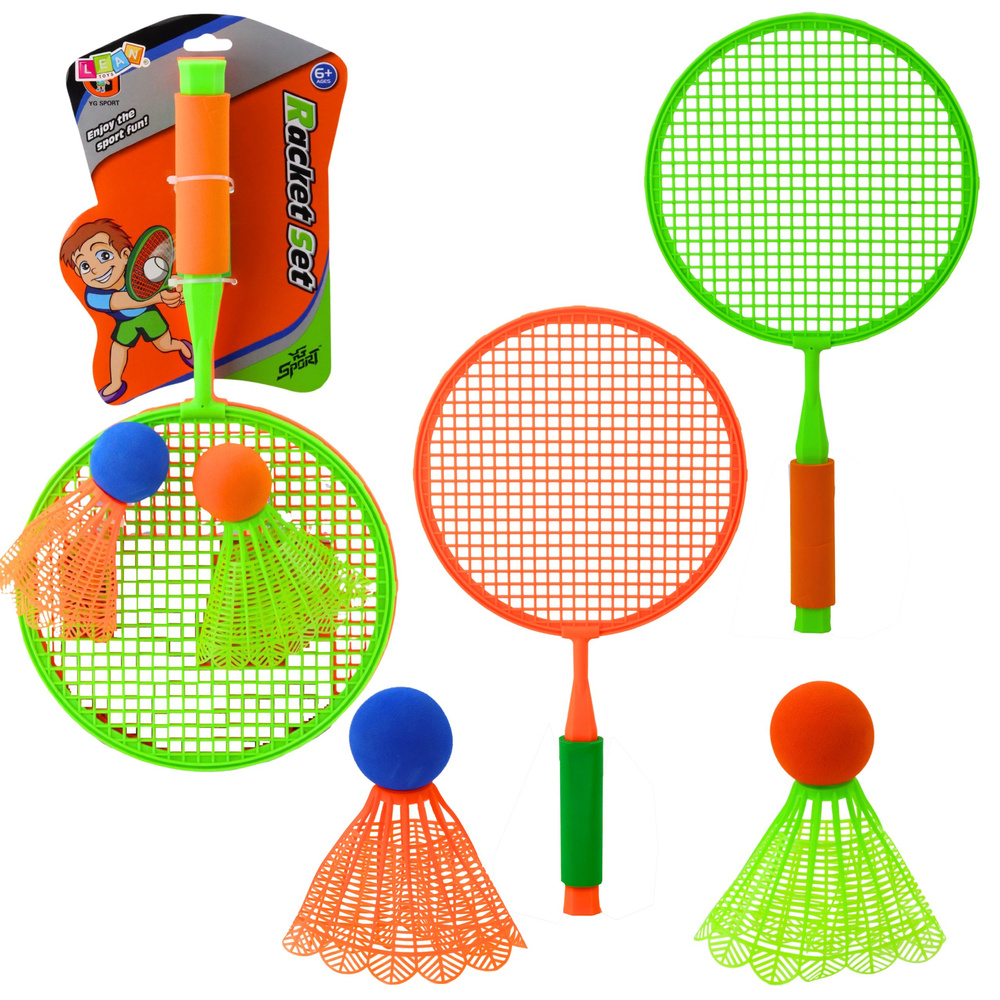 Badmintono rinkinys su 2 raketėmis ir 2 kamuoliukais, 48 cm