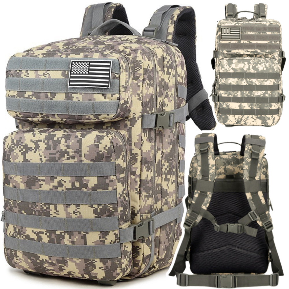 Pilkos spalvos karinė taktinė kuprinė 40-60L
