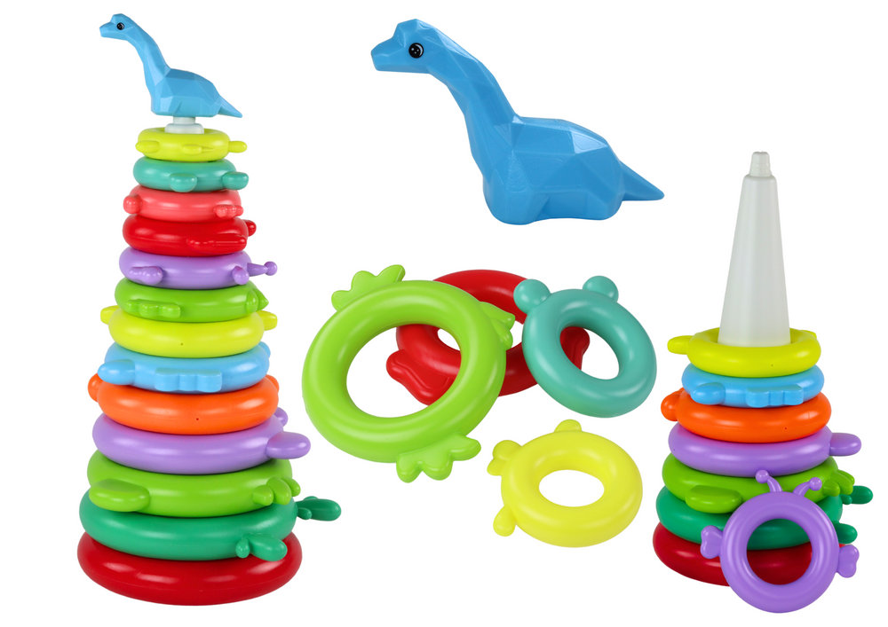 Piramidės dėlionė dinozauras lean toys, 13d.