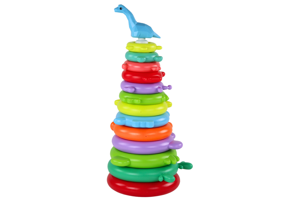 Piramidės dėlionė dinozauras lean toys, 13d.