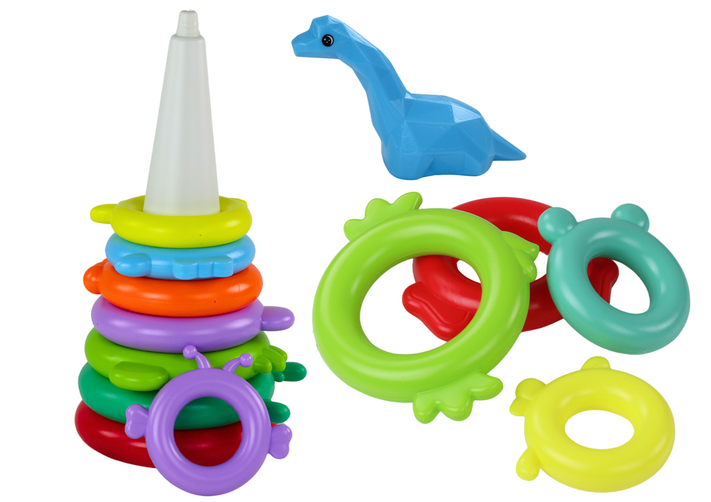 Piramidės dėlionė dinozauras lean toys, 13d.