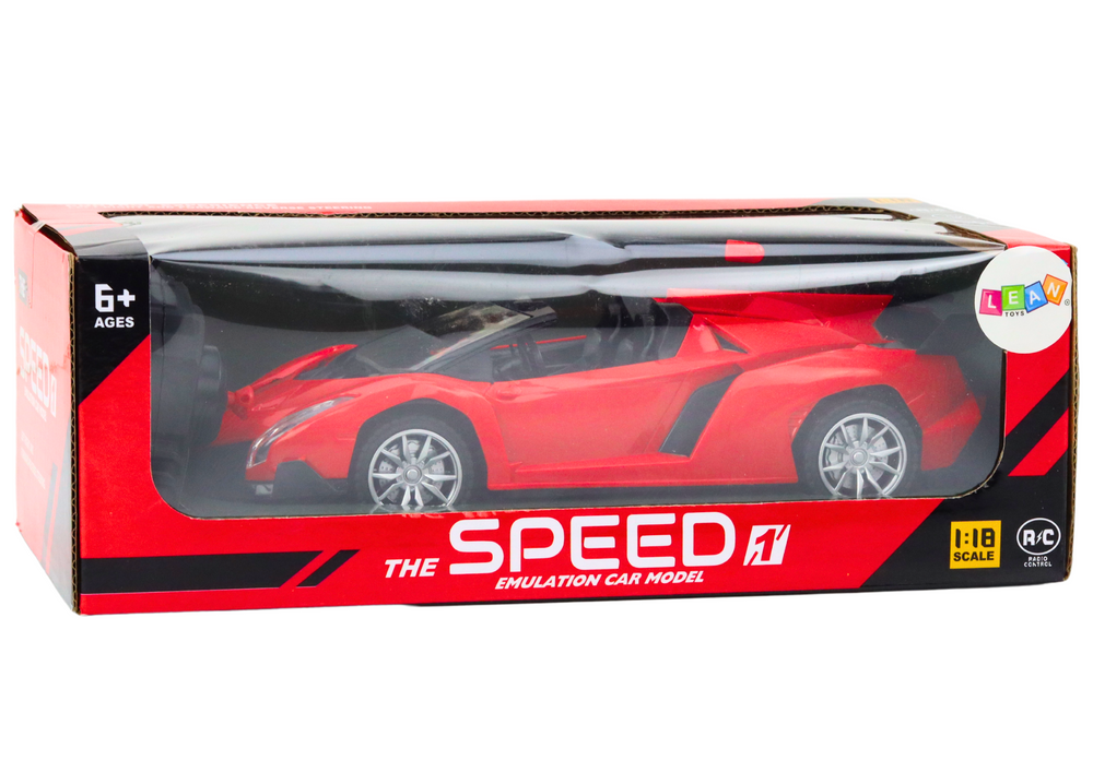 Raudonas nuotoliniu būdu valdomas sportinis automobilis rc 1:18