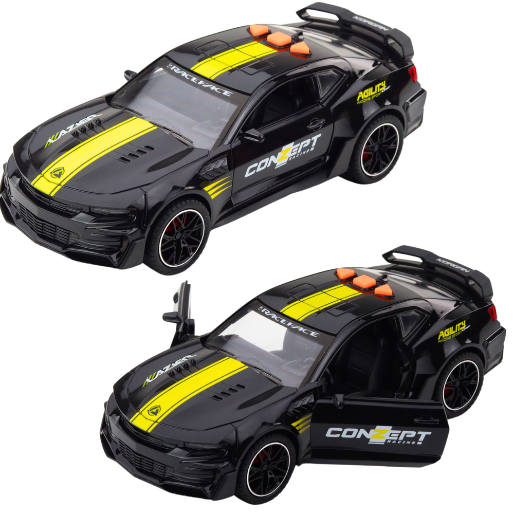Žaislinis lenktyninis automobilis su šviesomis ir garsais, 17.5 cm