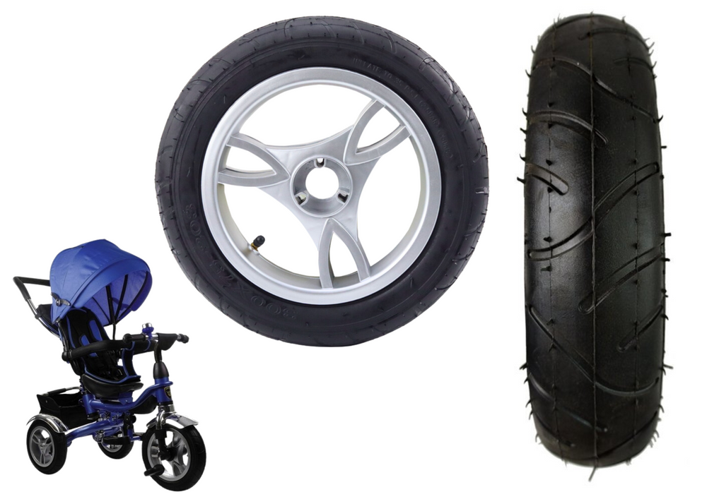 Priekinis plastikinis ratas PRO600 su pripučiama guma 30x8 cm