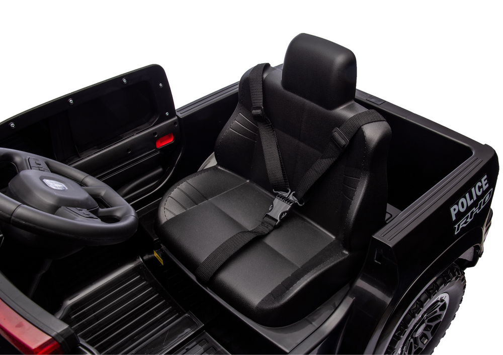 Vaikiškas elektromobilis dodge ram policija zb618p, juodas