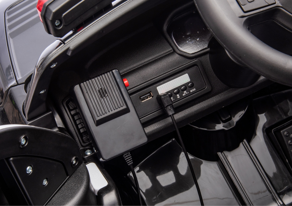 Vaikiškas elektromobilis dodge ram policija zb618p, juodas