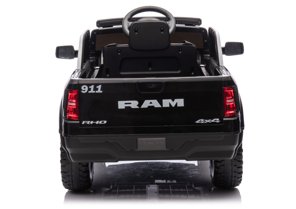 Vaikiškas elektromobilis dodge ram policija zb618p, juodas