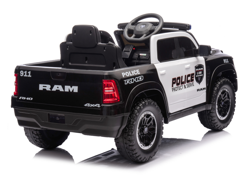 Vaikiškas elektromobilis dodge ram policija zb618p, juodas