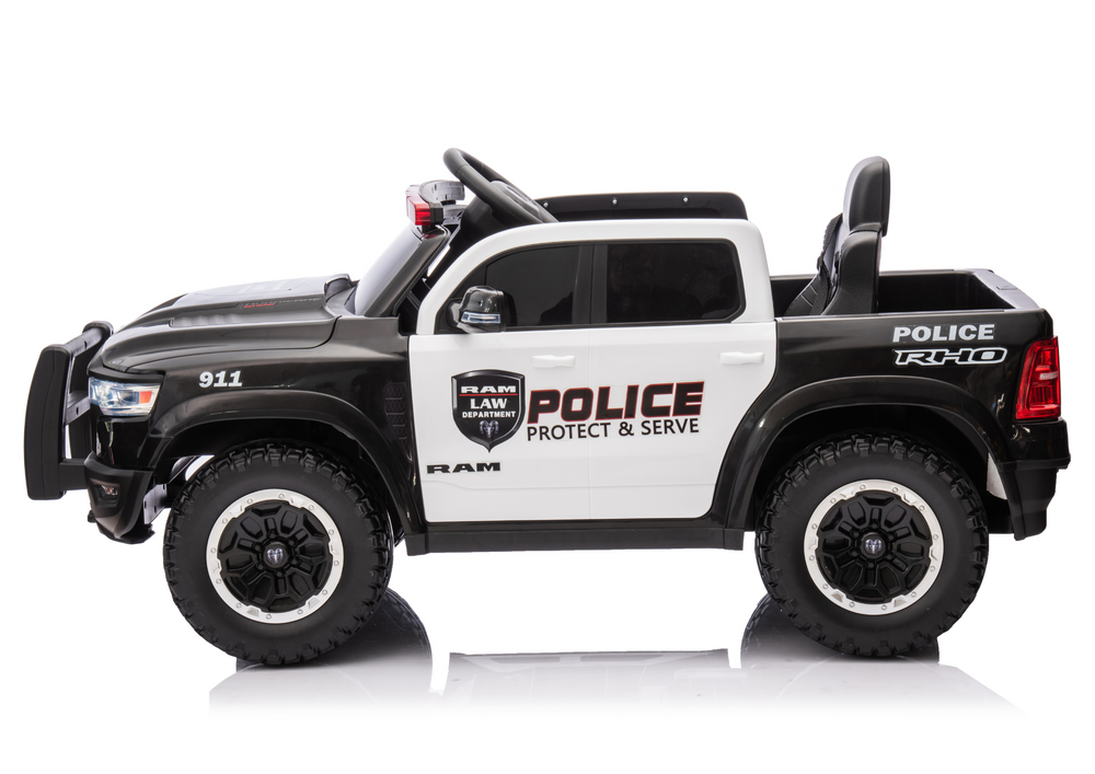 Vaikiškas elektromobilis dodge ram policija zb618p, juodas