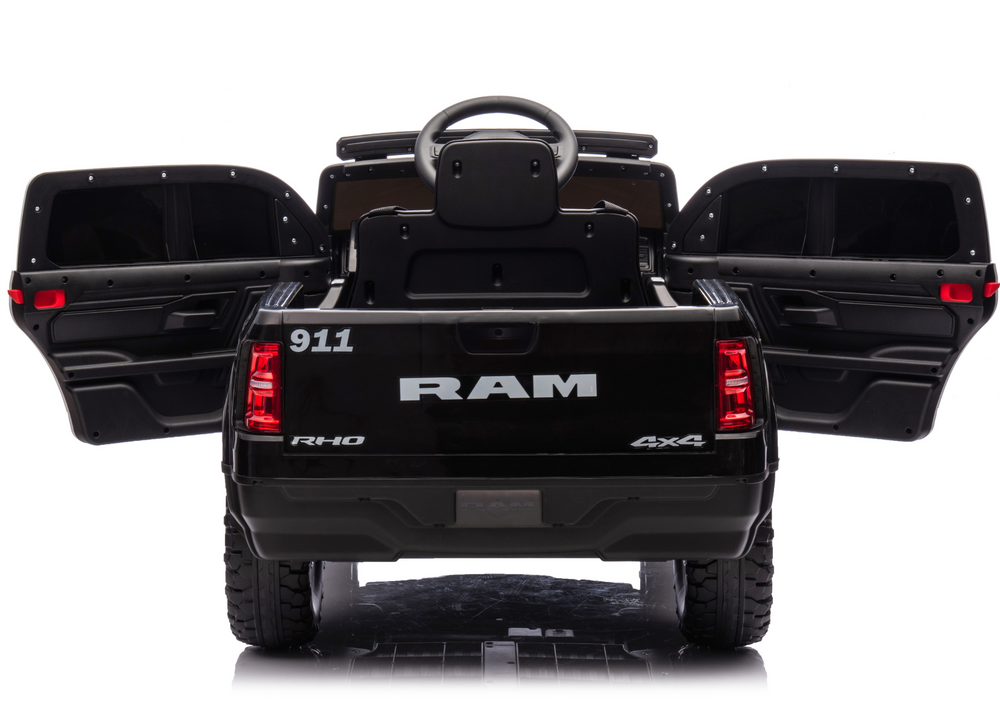 Vaikiškas elektromobilis dodge ram policija zb618p, juodas
