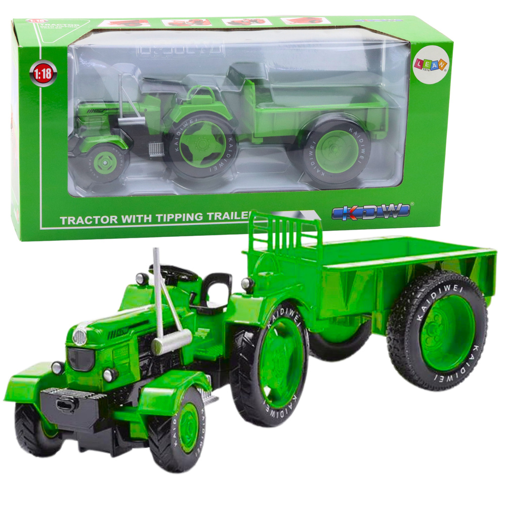 Metalinis žalias traktorius 1:18 masteliu
