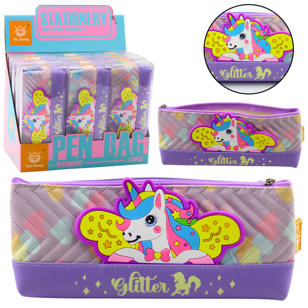 Violetinė vienaragio formos pieštukinė