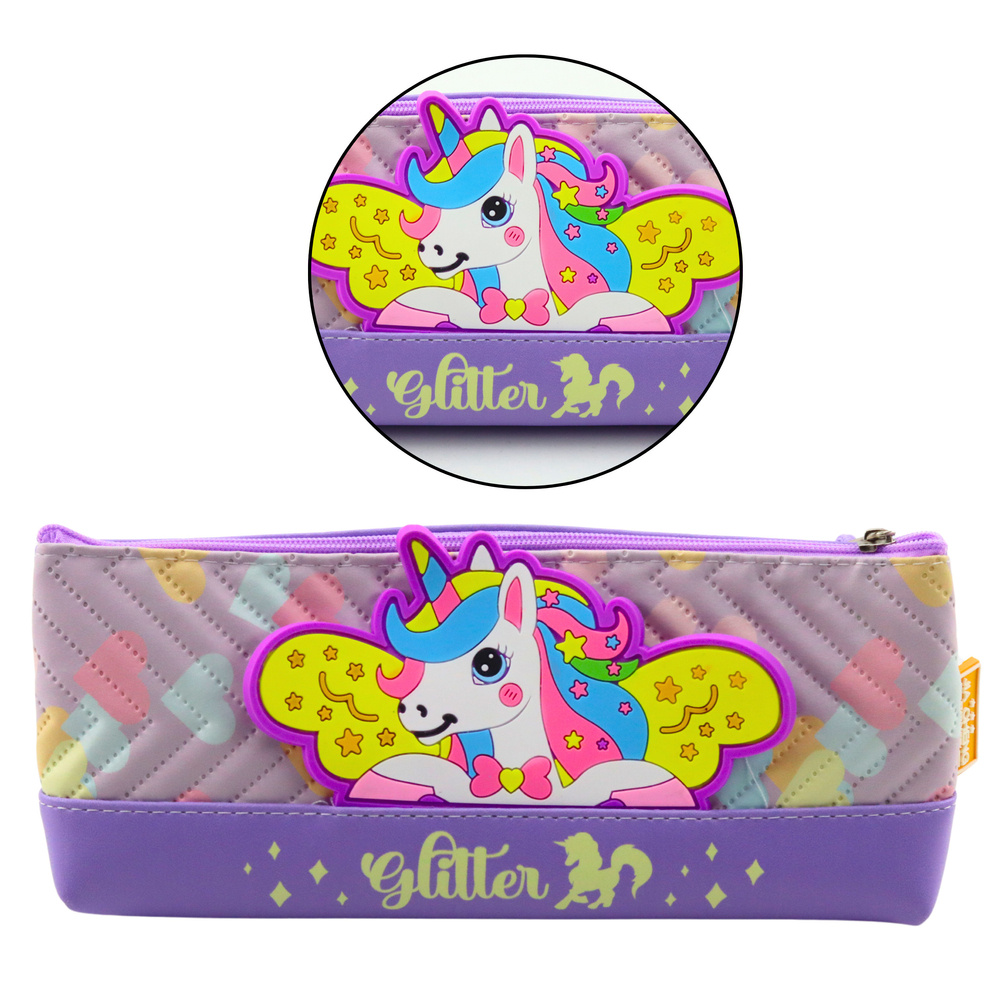 Violetinė vienaragio formos pieštukinė