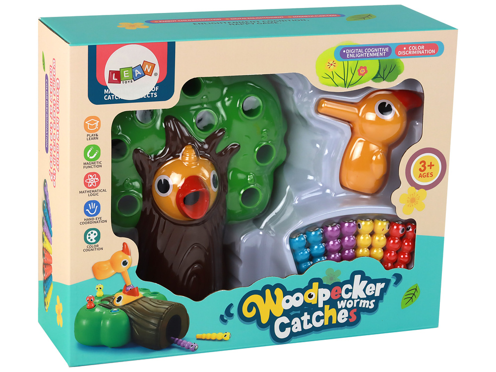 Magnetinis arkadinis žaidimas pagauk kirminą ir pamaitink paukštį lean toys, 10 d.