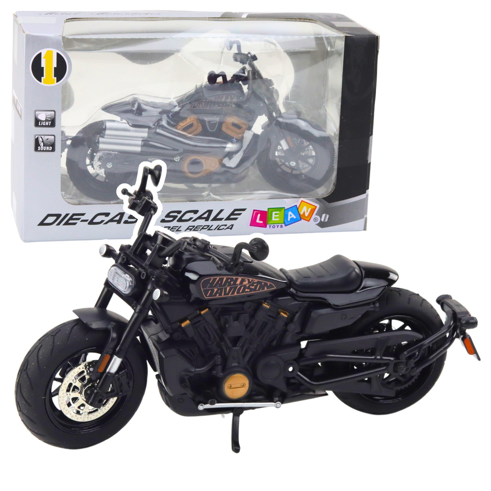 Metalinis chopper motociklas 1:12 su šviesomis ir garsais