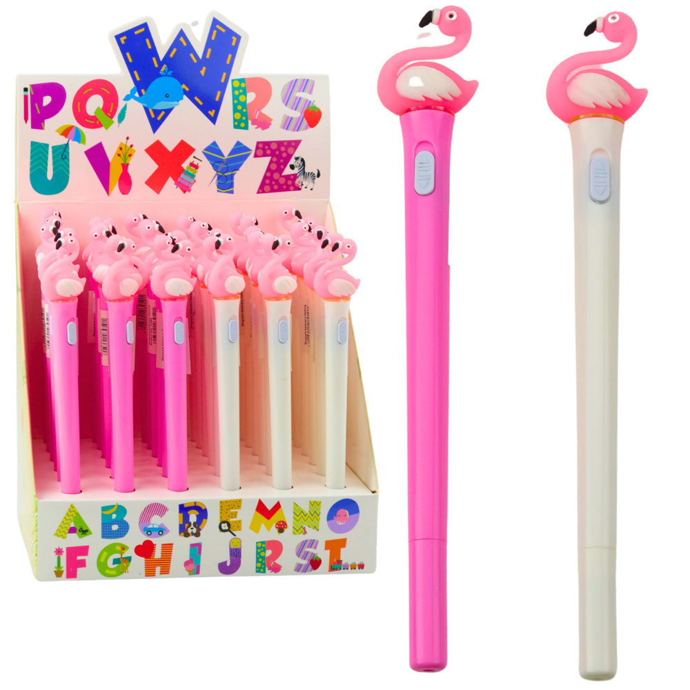 Rašiklis su led apšvietimu ir flamingo dekoracija, 0,7 mm