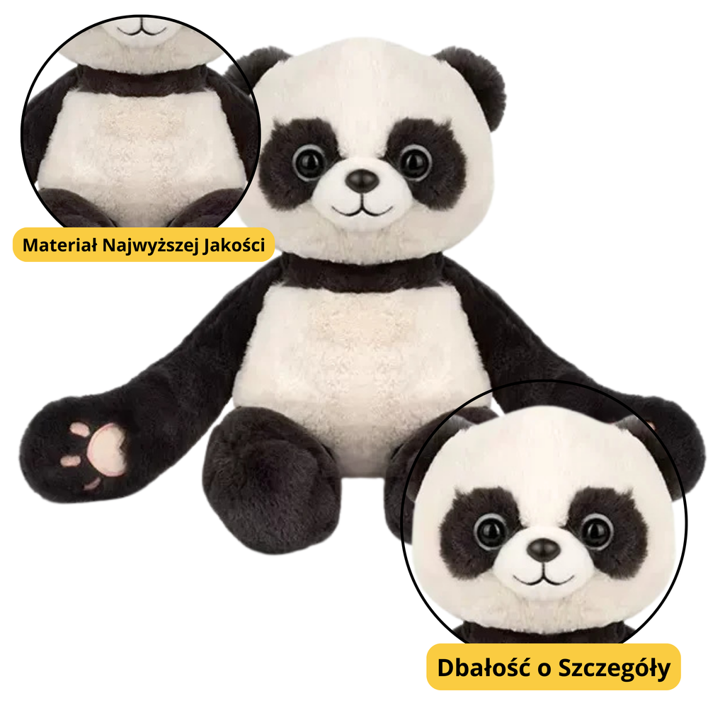 Pliušinė panda su magnetais, 23 cm