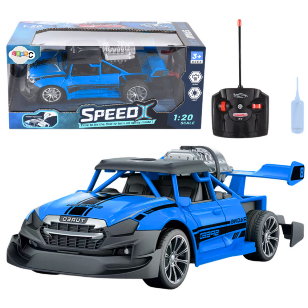 Mėlynas Dūmus Skleidžiantis Rc Automobilis 1:20