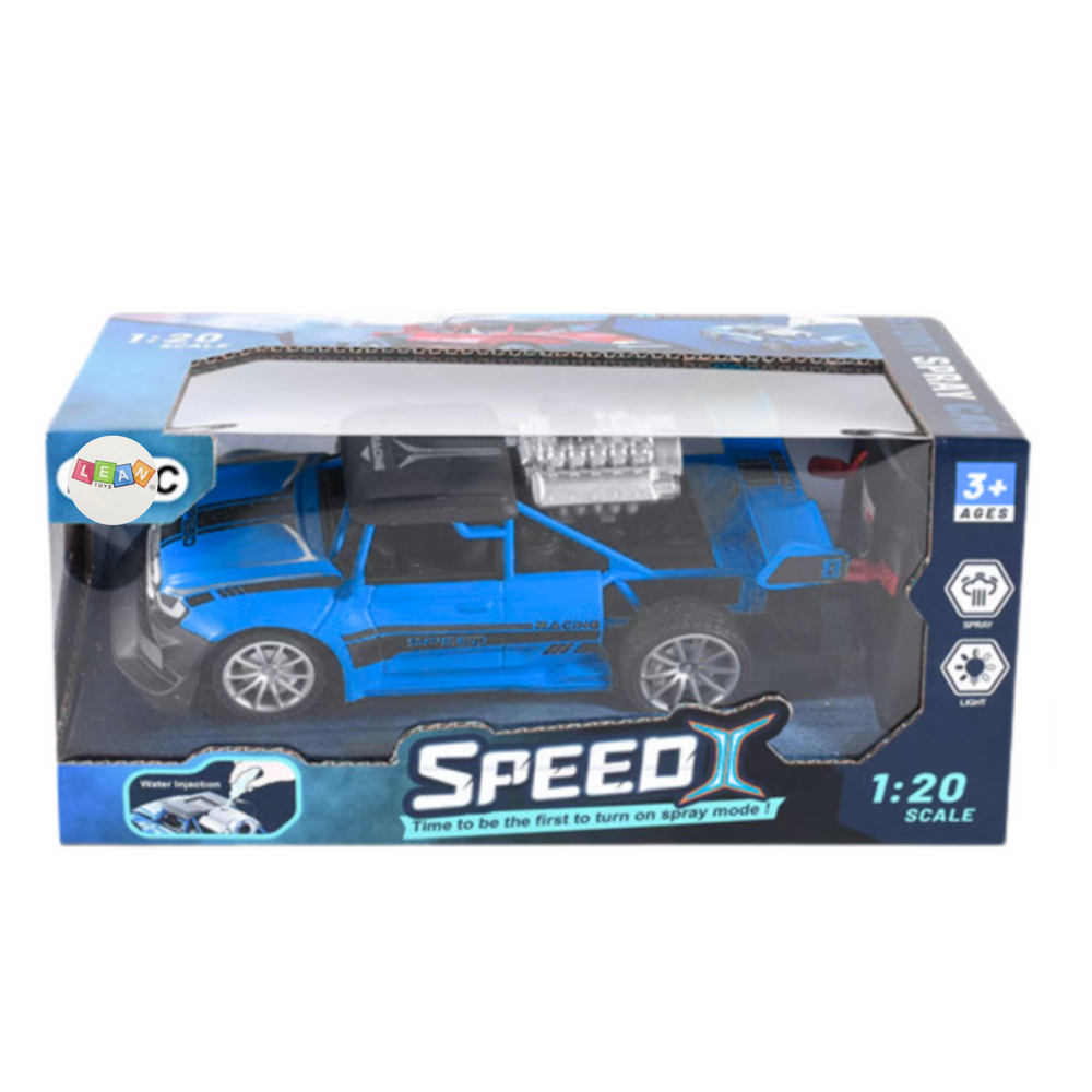 Mėlynas dūmus skleidžiantis rc automobilis 1:20