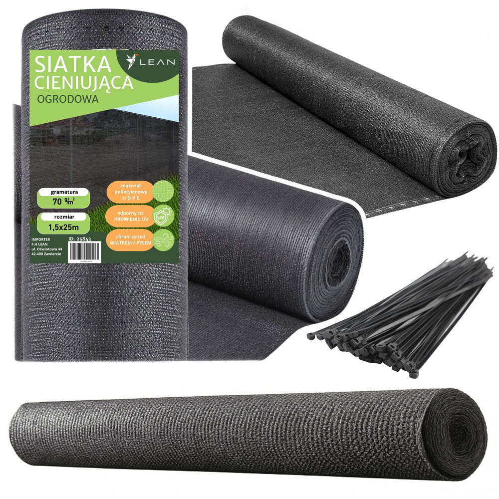 Užtamsinimo tinklas tvorai, 1,5 x 25 m, pilkas, 70 g/m²