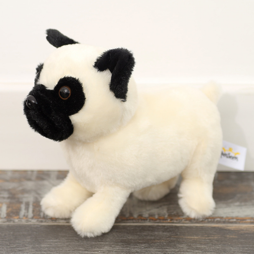 Žaislinis pliušinis šuo mopsas, 19 cm