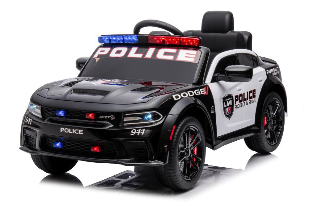Elektrinis automobilis vaikams policija juodas