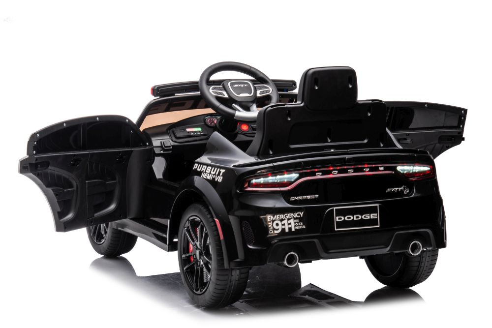 Elektrinis automobilis vaikams policija juodas