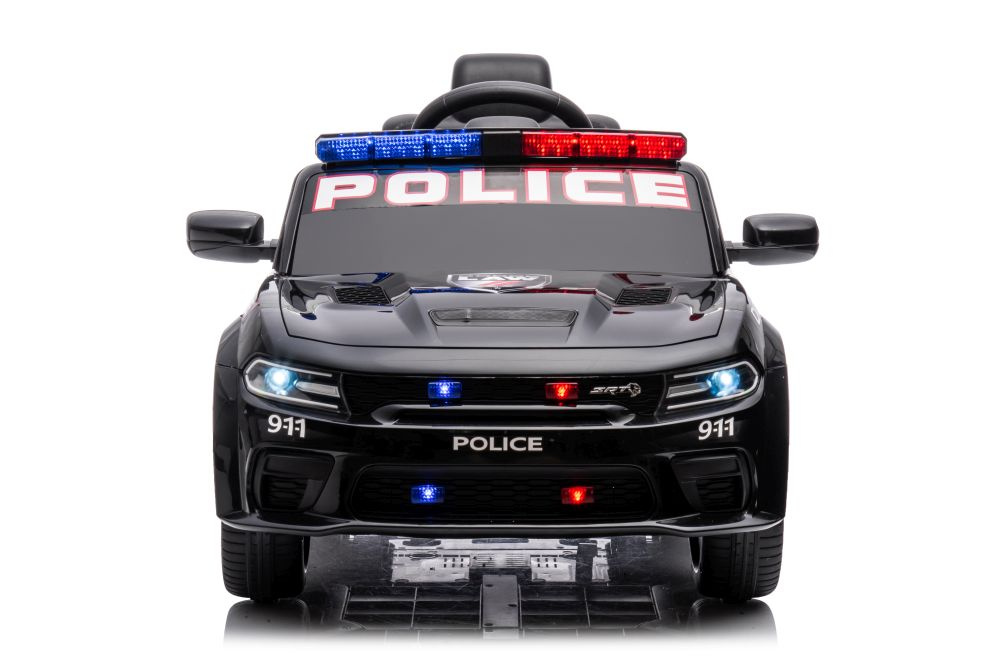 Elektrinis automobilis vaikams policija juodas