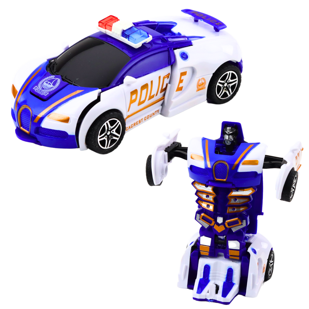 Žaislinis automobilis-robotas 2in1 policijos sportinis