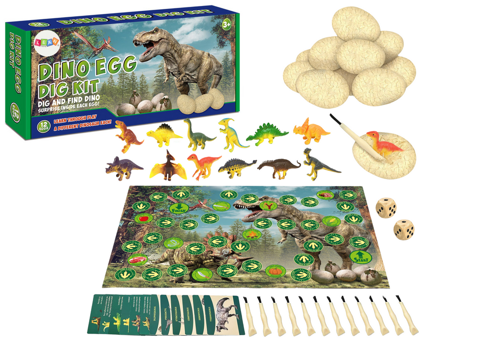 Dinozaurų kiaušinių rinkinys su stalo žaidimu