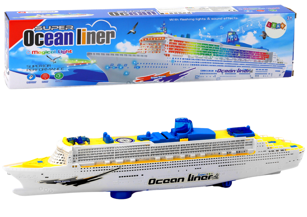 Žaislinis kruizinis laivas su šviesos ir garso efektais lean toys