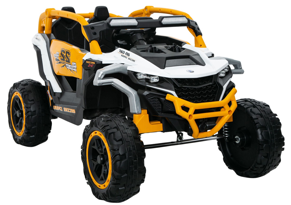 Elektrinis vaikiškas automobilis 4x4 m3, geltonas ir baltas