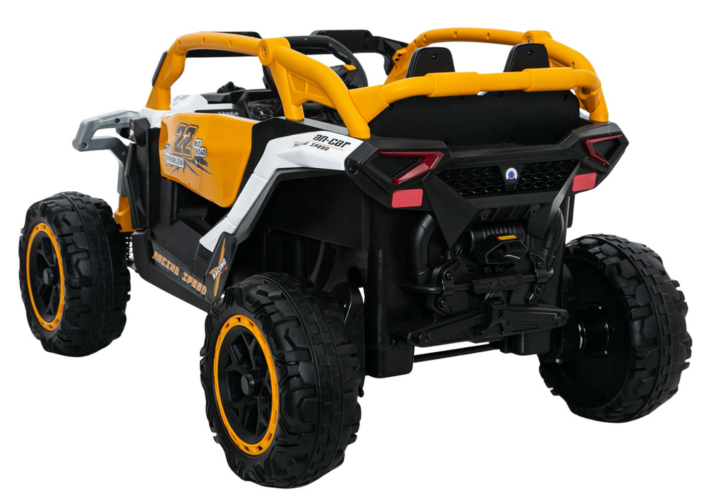 Elektrinis vaikiškas automobilis 4x4 m3, geltonas ir baltas