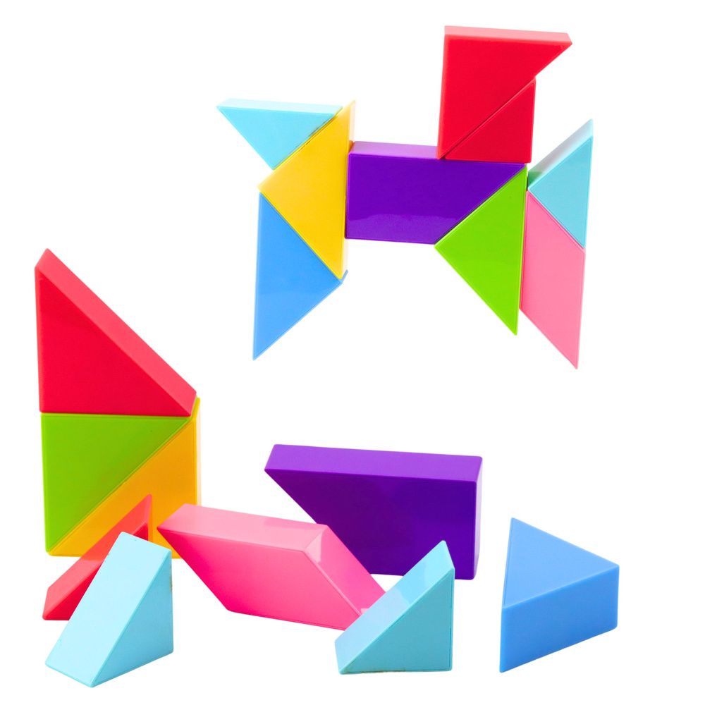 Magnetiniai tangram blokeliai, 9 vnt. 2
