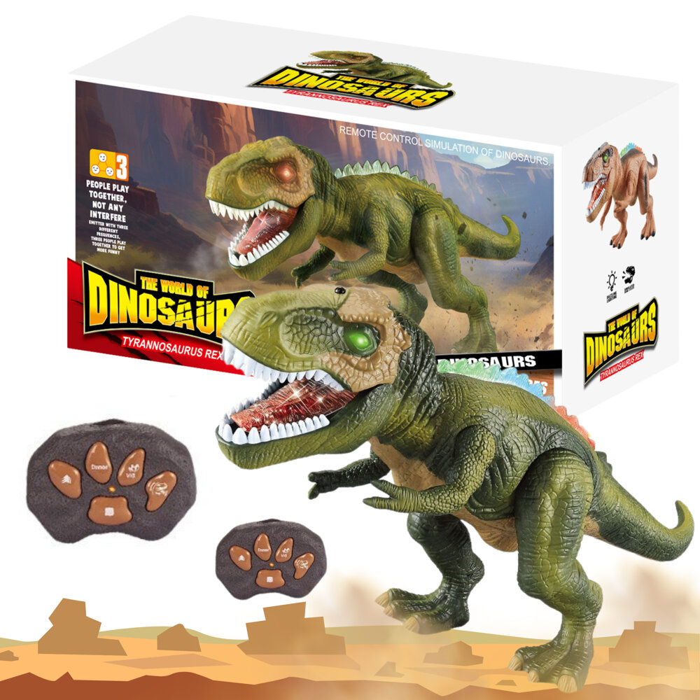 Nuotoliniu būdu valdomas t-rex dinozauras su šviesomis ir garsais
