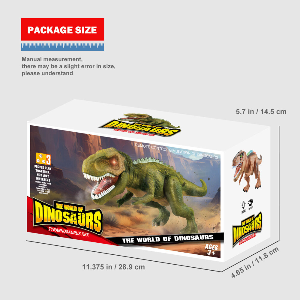 Nuotoliniu būdu valdomas t-rex dinozauras su šviesomis ir garsais