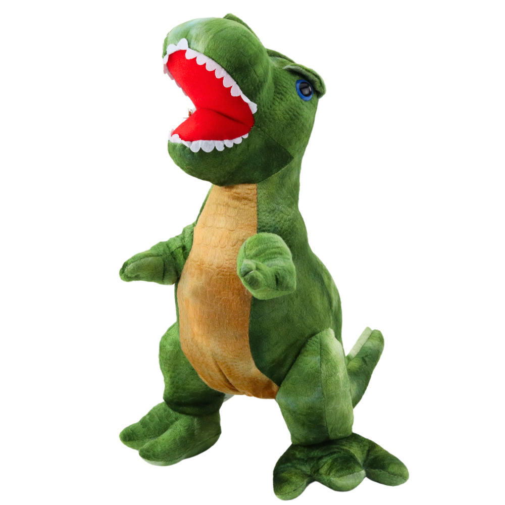Žaislinis pliušinis dinozauras su tekstūruota oda, žalias, 45 cm