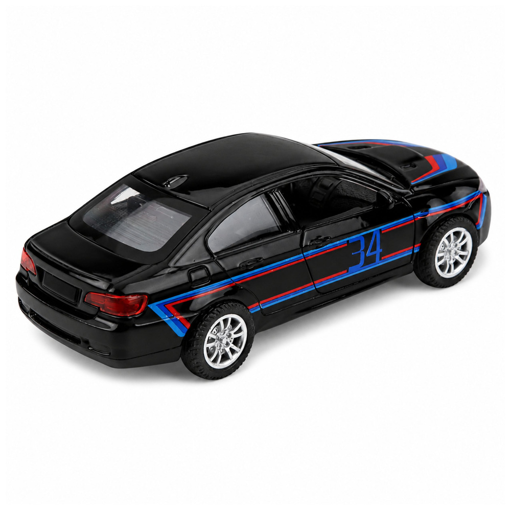 Žaislinis sportinis automobilis su inercine pavara ir atidaromomis durimis, juodas, 1:32 2