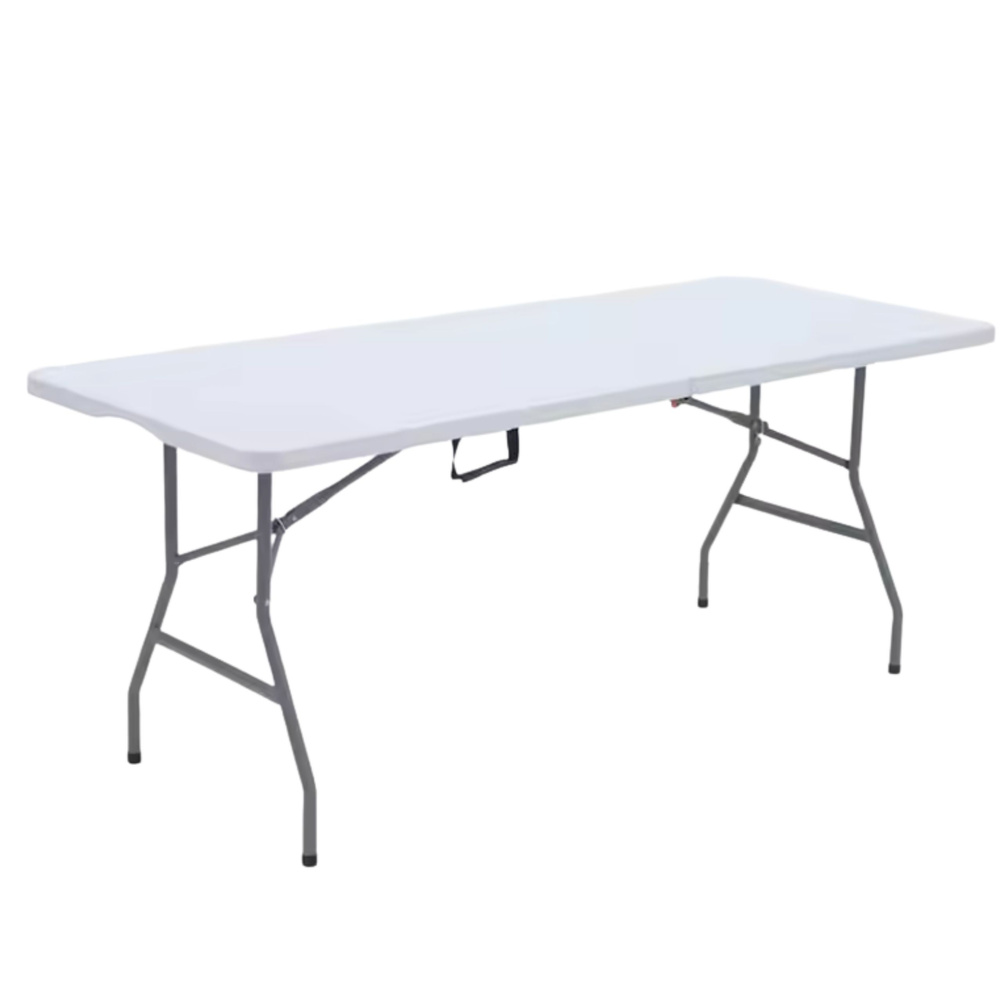 Sulankstomas stalas su rankena 180x74 cm, baltas