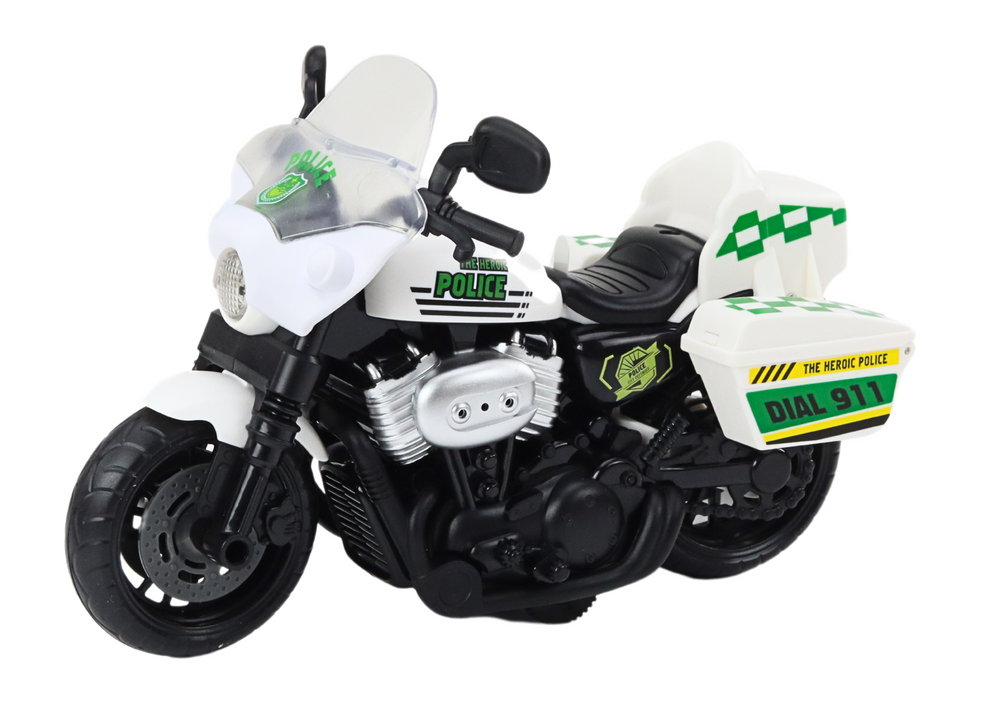 Policijos motociklas 1:10 su šviesomis ir garsais