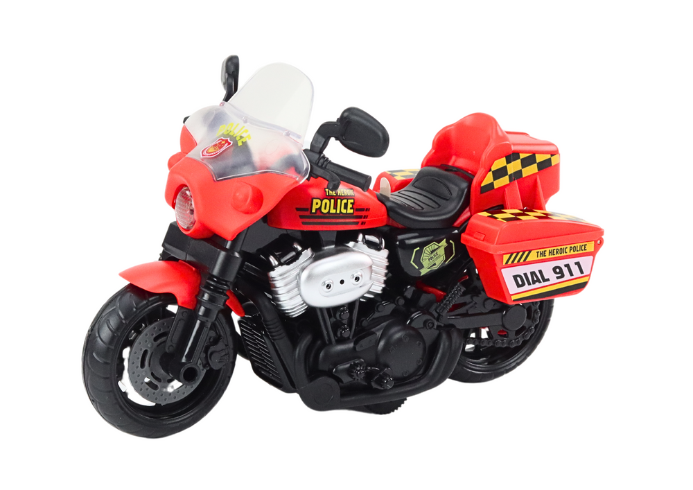 Policijos motociklas 1:10 su šviesomis ir garsais